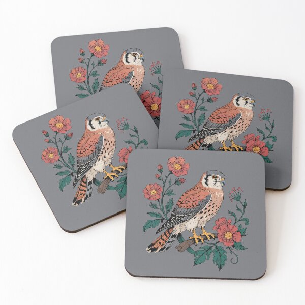 Item preview, Kestrel Perch Crimson Floral Art designed and sold by BirdsnStuff.