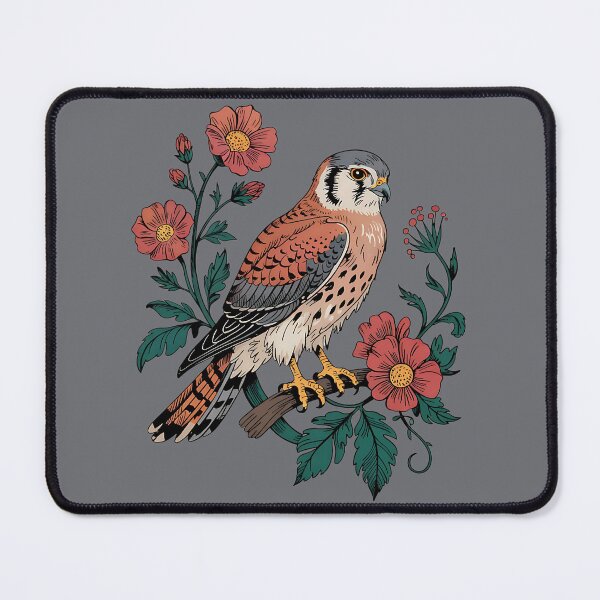 Item preview, Kestrel Perch Crimson Floral Art designed and sold by BirdsnStuff.