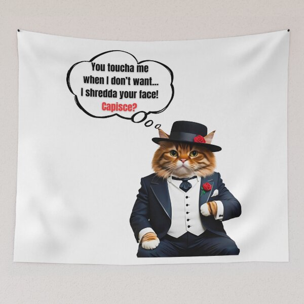 Item preview, Mafia Boss Persian Cat Funny Warning Design for Kitty Lovers designed and sold by Fredster1966.