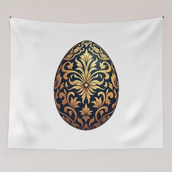 Item preview, Elegant Golden Filigree Easter Egg Digital Art Print designed and sold by www.contentcraze.in.