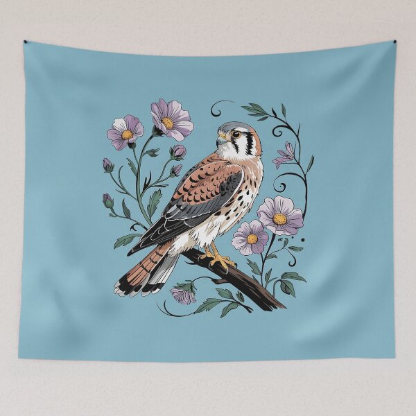 Item preview, American Kestrel Among Lavender Blooms designed and sold by BirdsnStuff.