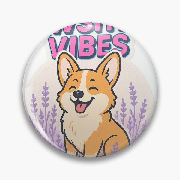 Item preview, Pawsitive Vibes Corgi in Lavender Field designed and sold by Sticking  With Us.