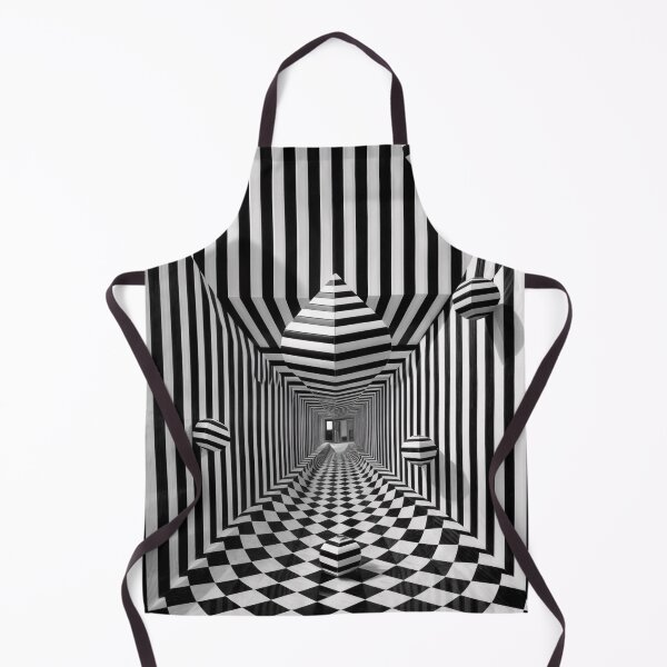 Item preview, optical illusion with floating striped 3D shapes and vortex designed and sold by amithachapa.