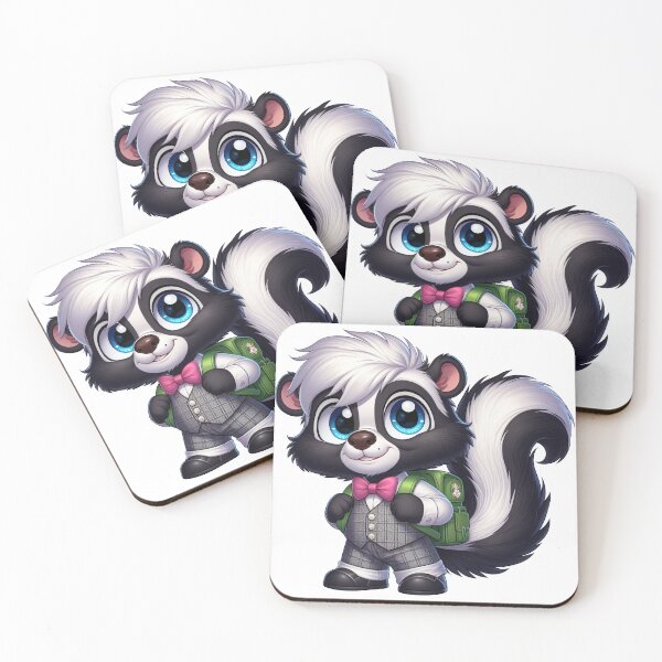 Item preview, School animal skunk cartoon. Sticker Clipart. designed and sold by AndreyKENO.
