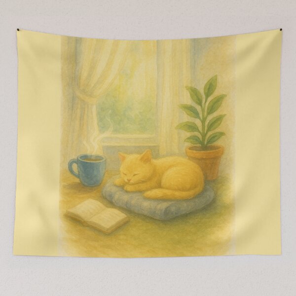 Item preview, Sunlit Cat Nap, Cozy Corner Vibes designed and sold by mia-miranda.