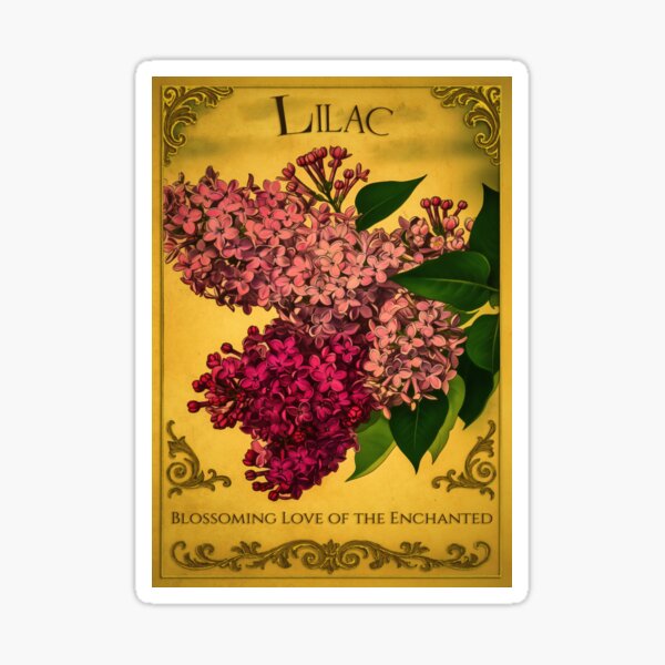 Item preview, Lilac – Victorian Flower Meaning Print | Wish Card Art | Theatre Edition designed and sold by The Magic Garden Library.