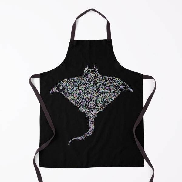 Item preview, Rainbow Manta Ray Colourful Floral Zentangle Sea Life - Black Version designed and sold by Chloe Lopez.