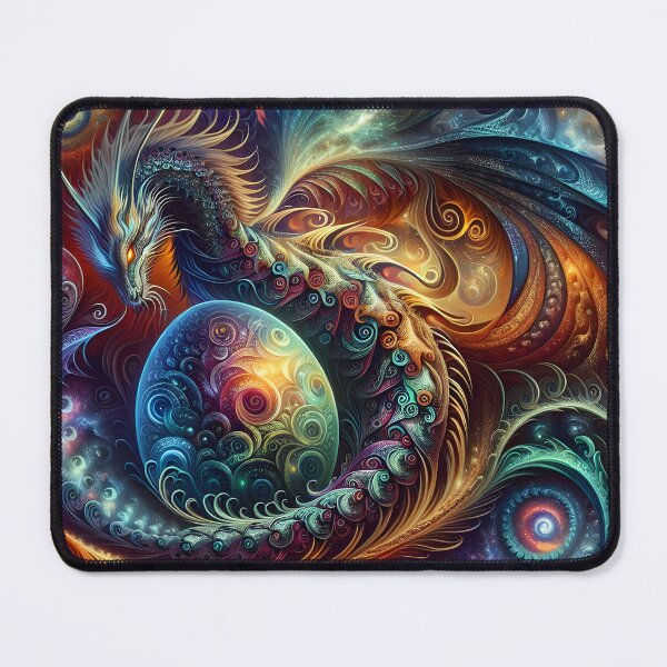 Item preview, Fractal Dragon Unfolds Cosmic Wonder designed and sold by KirstenStar.