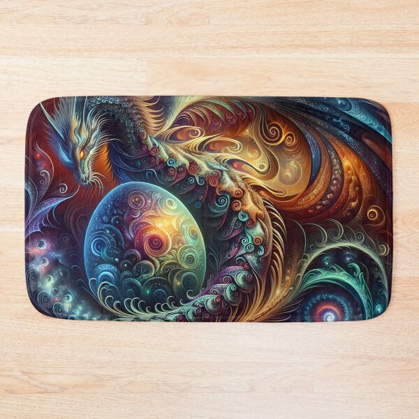 Item preview, Fractal Dragon Unfolds Cosmic Wonder designed and sold by KirstenStar.