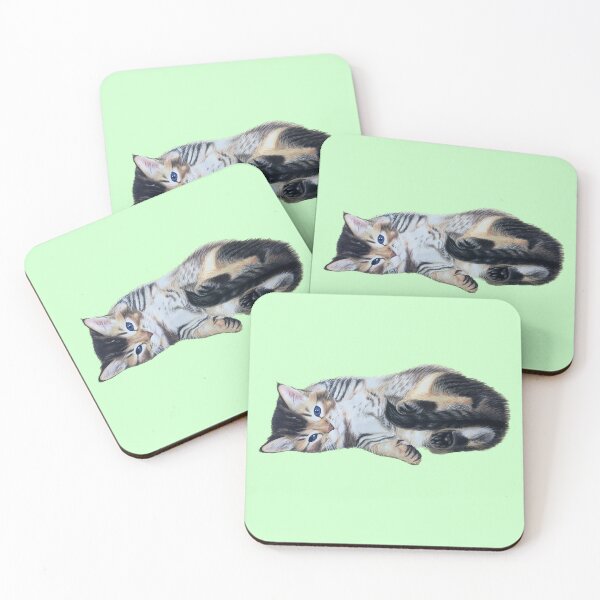 Item preview, Little Kitten (green) designed and sold by SandraWarmerdam.