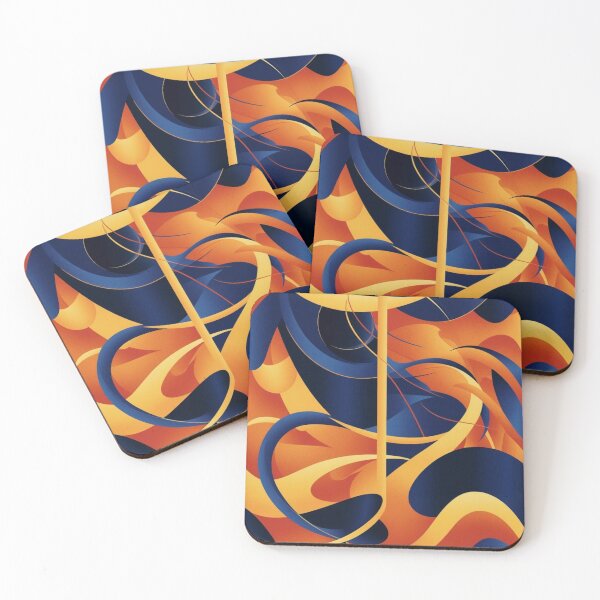 Item preview, Abstract 3D illustration in Blue and Yellow designed and sold by PeggyMacStudio.