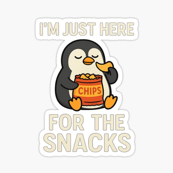 Item preview, Funny Penguin Snack Lover Design – I'm Just Here for the Chips designed and sold by VibeNest.