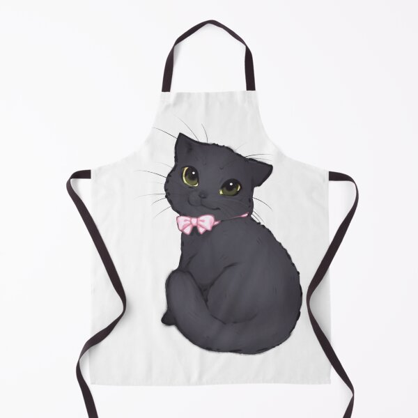 Item preview, black kitten with bow designed and sold by MuzzleBunny.