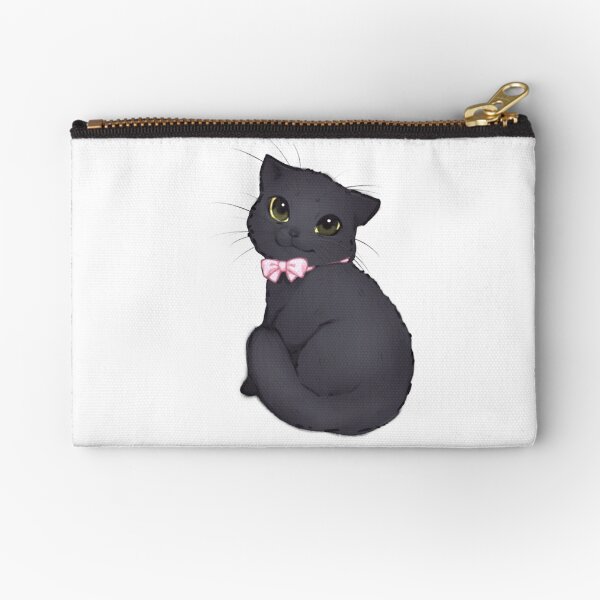 Item preview, black kitten with bow designed and sold by MuzzleBunny.