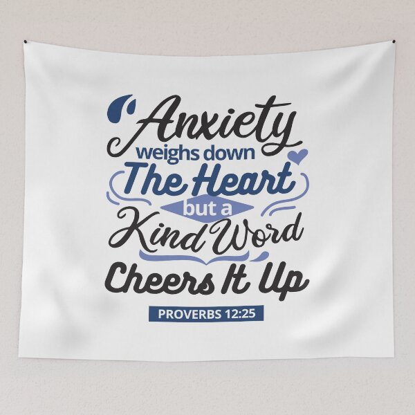 Item preview, Proverbs 12:25 Bible Verse – Kind Word Uplifts the Heart designed and sold by FlinArt.