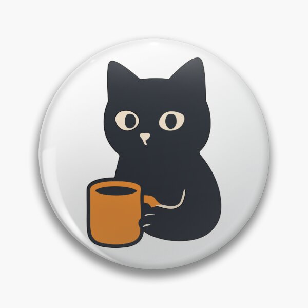 Artikelvorschau, Cartoon schwarze Katze hält eine Kaffeetasse entworfen und verkauft von juthamas8426.