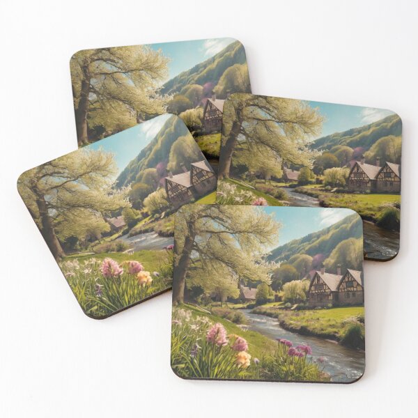 Item preview, Golden Blossoms in the Magical Riverside Village designed and sold by BlareBlare.