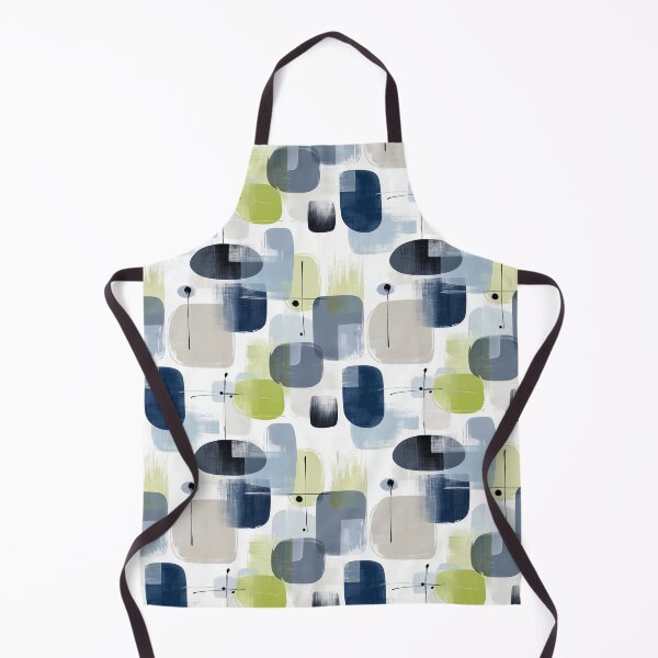 Item preview, Modern Harmony – Mid-Century Brush Forms in Cool Tones designed and sold by Moisky Patterns.