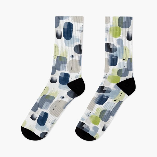 Item preview, Modern Harmony – Mid-Century Brush Forms in Cool Tones designed and sold by Moisky Patterns.