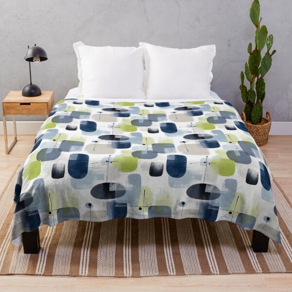 Item preview, Modern Harmony – Mid-Century Brush Forms in Cool Tones designed and sold by Moisky Patterns.