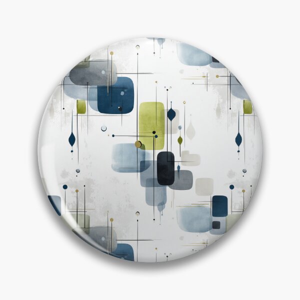 Item preview, Orbital Rhythm – Retro Geometric Abstraction in Blue and Green designed and sold by Moisky Patterns.