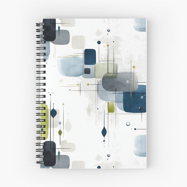 Item preview, Orbital Rhythm – Retro Geometric Abstraction in Blue and Green designed and sold by Moisky Patterns.
