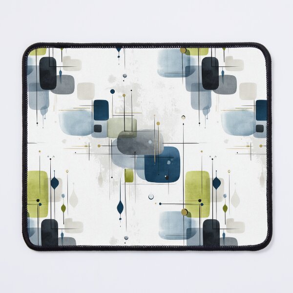 Item preview, Orbital Rhythm – Retro Geometric Abstraction in Blue and Green designed and sold by Moisky Patterns.