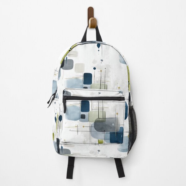 Item preview, Orbital Rhythm – Retro Geometric Abstraction in Blue and Green designed and sold by Moisky Patterns.