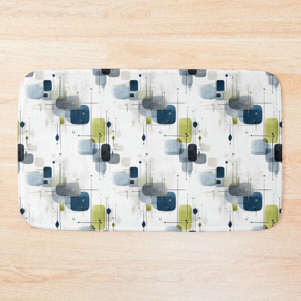 Item preview, Orbital Rhythm – Retro Geometric Abstraction in Blue and Green designed and sold by Moisky Patterns.