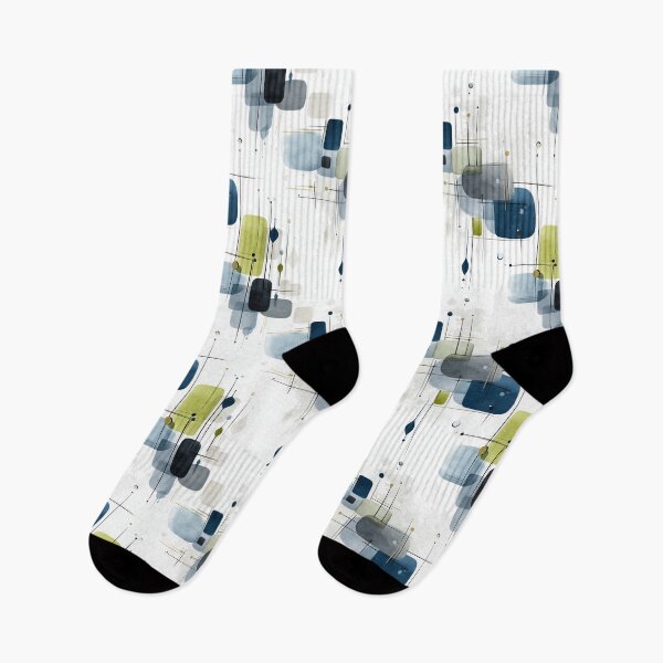 Item preview, Orbital Rhythm – Retro Geometric Abstraction in Blue and Green designed and sold by Moisky Patterns.