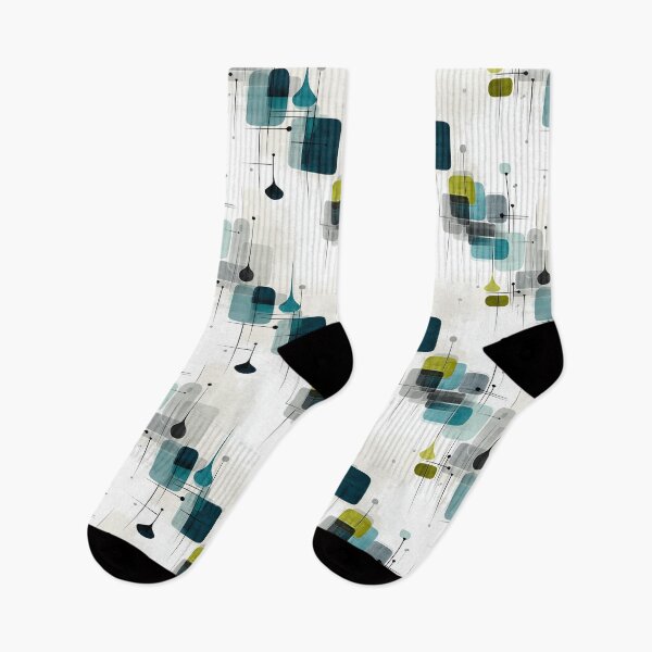 Item preview, Atomic Orbit – Teal and Chartreuse Mid-Century Geometric Pattern designed and sold by Moisky Patterns.
