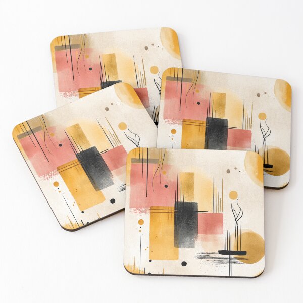 Item preview, Zen Abstract Rhythm – Warm Coral and Ochre Minimalist Pattern designed and sold by Moisky Patterns.