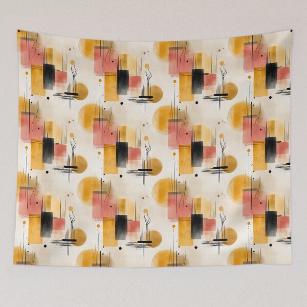 Item preview, Zen Abstract Rhythm – Warm Coral and Ochre Minimalist Pattern designed and sold by Moisky Patterns.