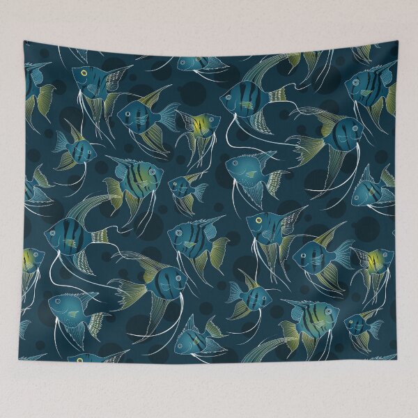 Item preview, angelfish - dark teal designed and sold by kobyakov.