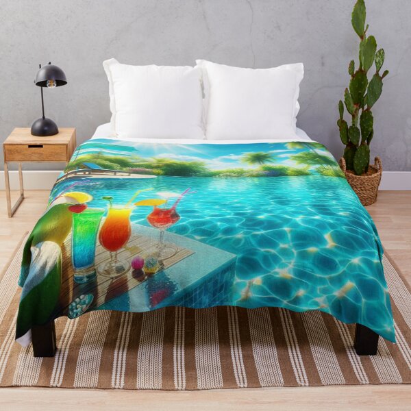 Item preview, Cozy Swimming Pool Scene with Food and Drinks – Perfect Vacation Design for Beach Lovers and Summer Vibes designed and sold by knalpot-design.