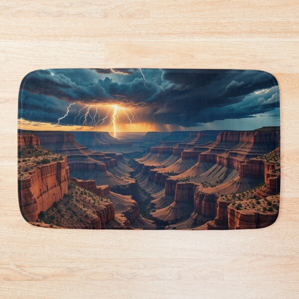 Item preview,  dramatic storm brews over a vast canyon designed and sold by InezPhotography.