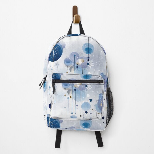 Item preview, Celestial Winter Rhythm – Abstract Snowfall and Floating Geometry in Blue designed and sold by Moisky Patterns.