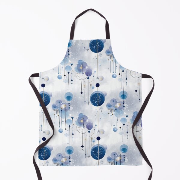 Item preview, Celestial Winter Rhythm – Abstract Snowfall and Floating Geometry in Blue designed and sold by Moisky Patterns.