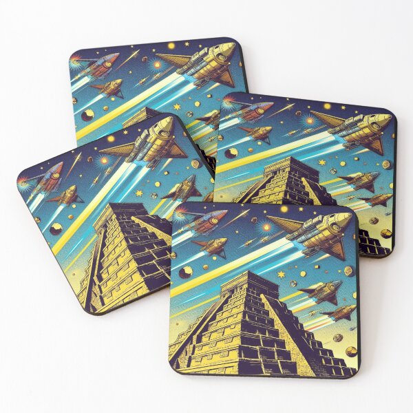 Item preview, Ancient mayan pyramids and spaceships  designed and sold by Dogandesighn.