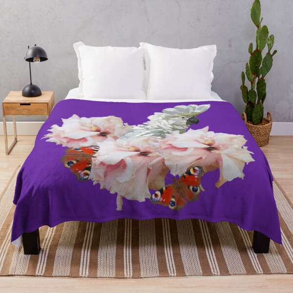 Item preview, parrot cockatoo-butterfly-peach pink hibiscus tropical flowers 2 black designed and sold by StudioViArt.