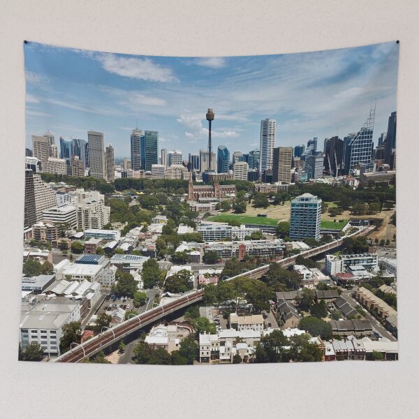 Item preview, An aerial view of Sydney City Skyline from above  designed and sold by The-Drone-Man.