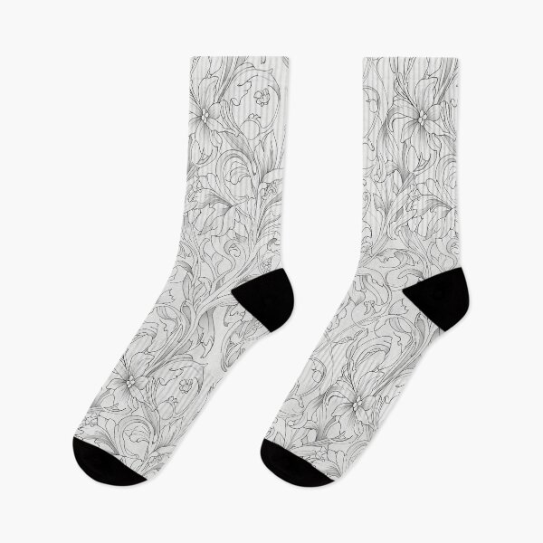 Item preview, Elegant Black and White Floral Pattern designed and sold by CoolPixels.