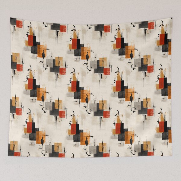 Item preview, Symbolic Rhythm – Abstract Calligraphy and Geometric Ink Layers designed and sold by Moisky Patterns.
