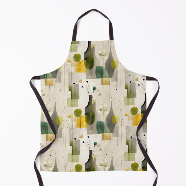 Item preview, Botanical Flow: Hojas abstractas y formas geométricas en tonos verdes terrosos designed and sold by Moisky Patterns.
