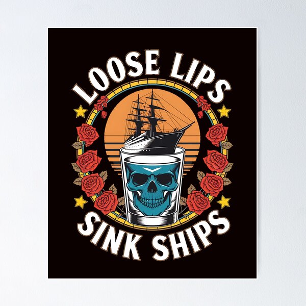 Item preview, Loose Lips Sink Ships Battleships designed and sold by PortraitFantasy.