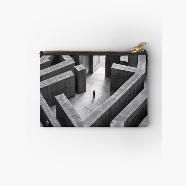 Item preview, surreal black-and-white labyrinth with shifting stripes designed and sold by amithachapa.