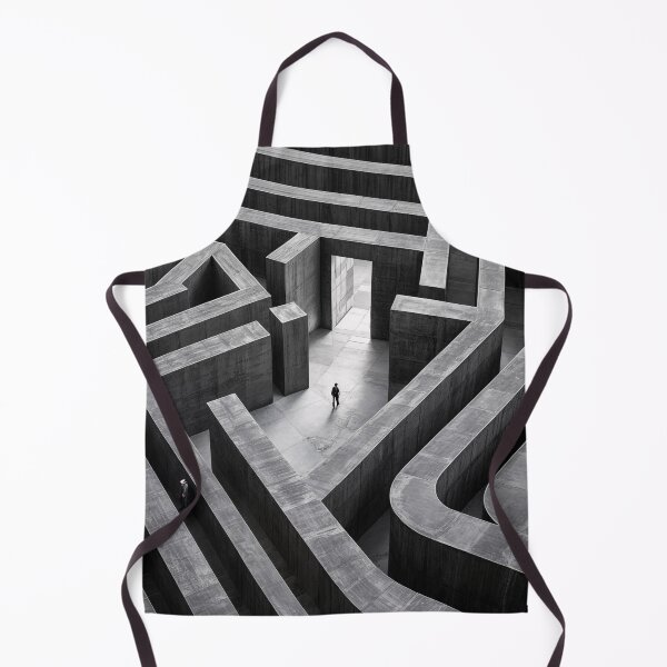 Item preview, surreal black-and-white labyrinth with shifting stripes designed and sold by amithachapa.
