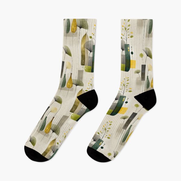 Item preview, Botanical Balance – Minimalist Abstract Leaves in Zen Geometry designed and sold by Moisky Patterns.