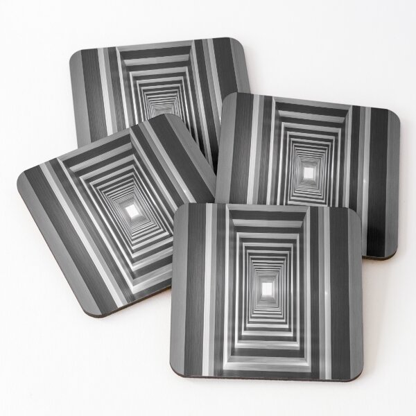 Item preview, infinite black-and-white corridor with shifting geometry designed and sold by amithachapa.