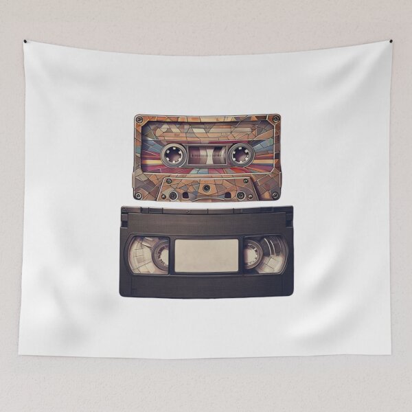 Item preview, Nostalgic Illustration of Vintage Audio Cassette and VHS Tape designed and sold by Aise06.